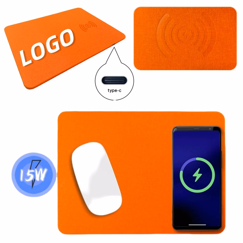 Leather Mouse Pad With Wireless Charging