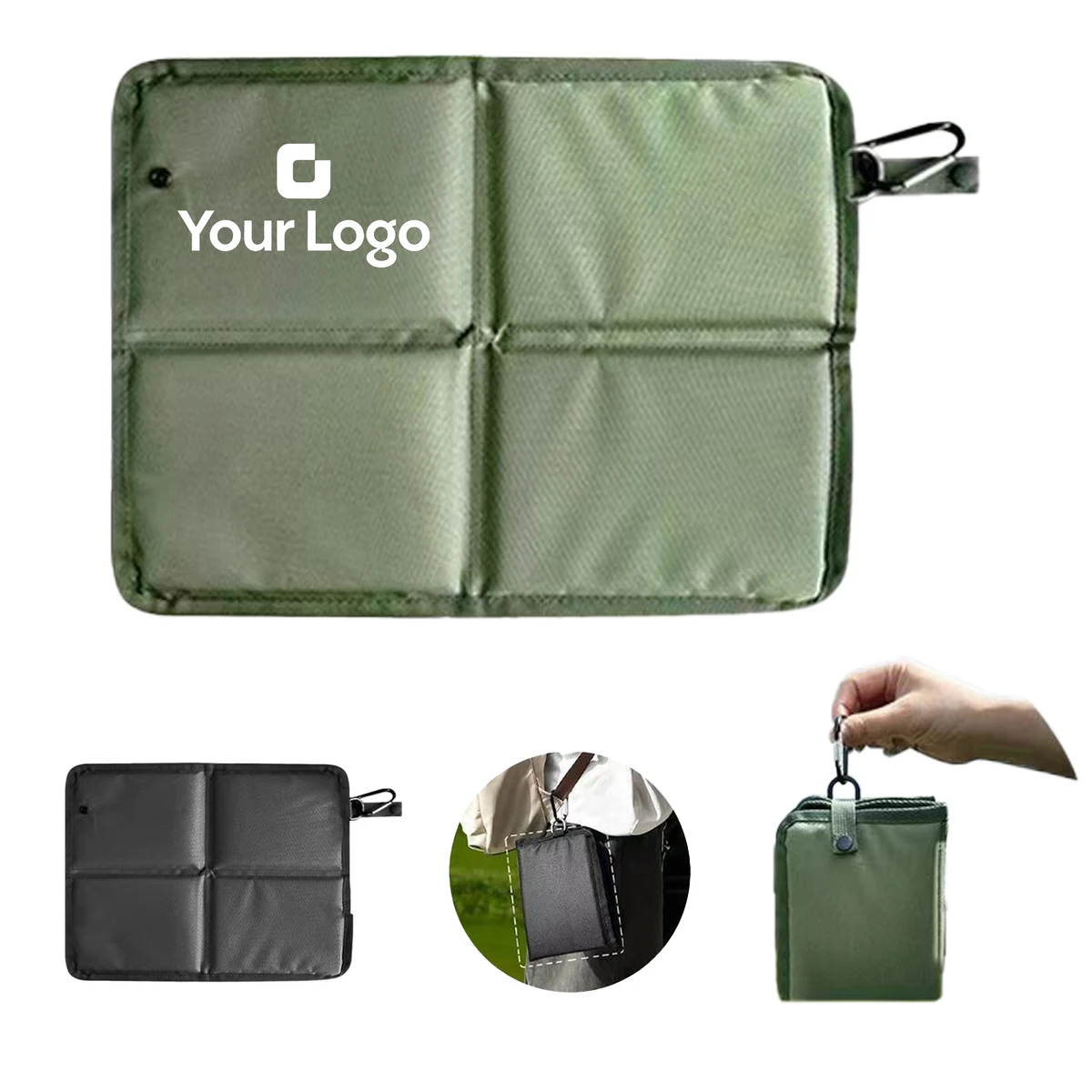 Folding Waterproof Oxford Seat Pad with Carabiner 1