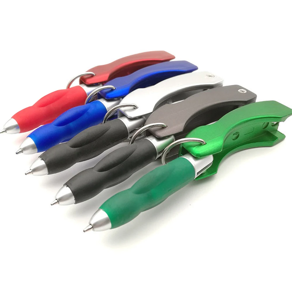 Multifunctional ballpoint pen with knife bottle opener led flashlight key ring 1