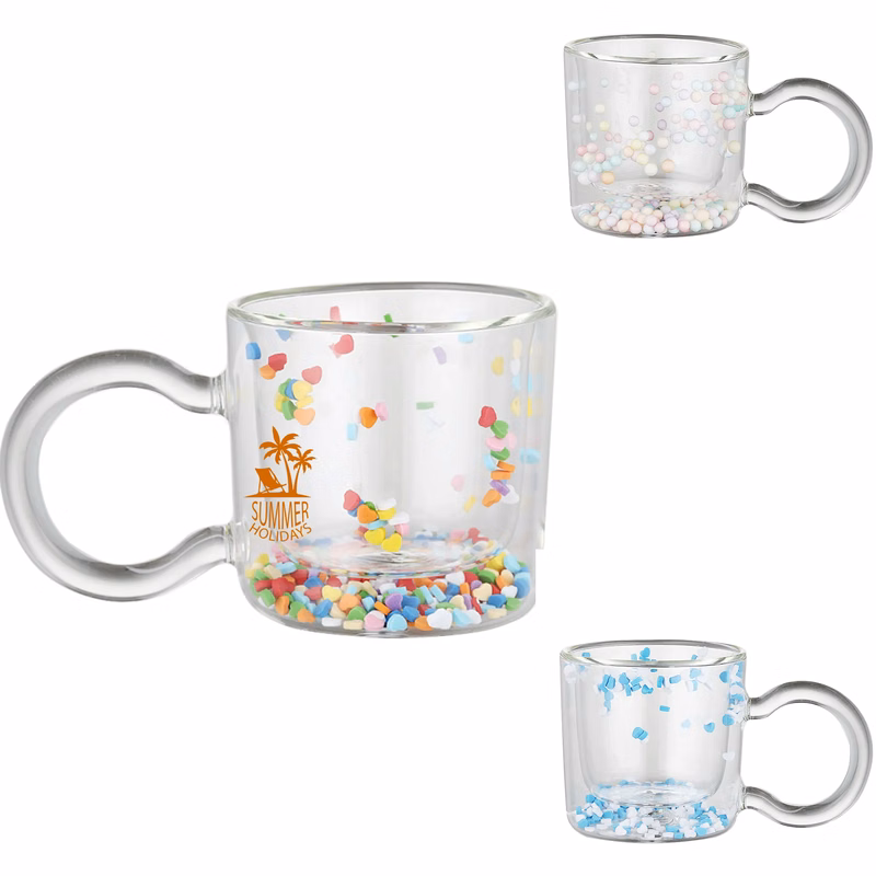 Double-layered Glass Cup with Flowing Sand