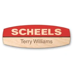 USA Made Personalized Custom Shaped Wood Badge UV and Engraved (6-10 Sq. Inches) 1