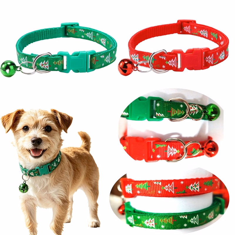 Adjustable Polyester Pet Christmas Collar