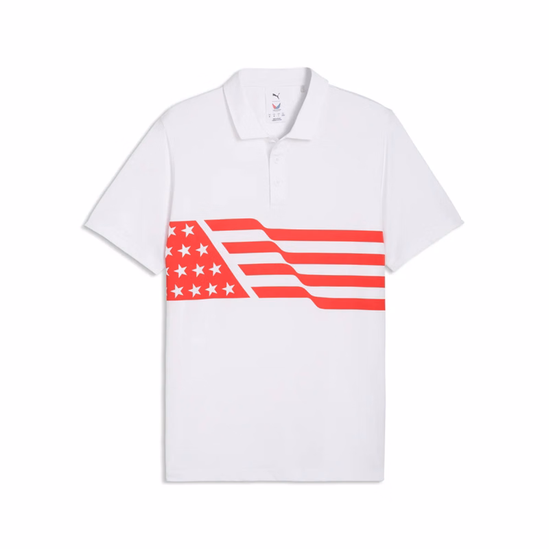 PUMA® Men's Volition Flag Golf Polo Shirt with UPF 40+ protection