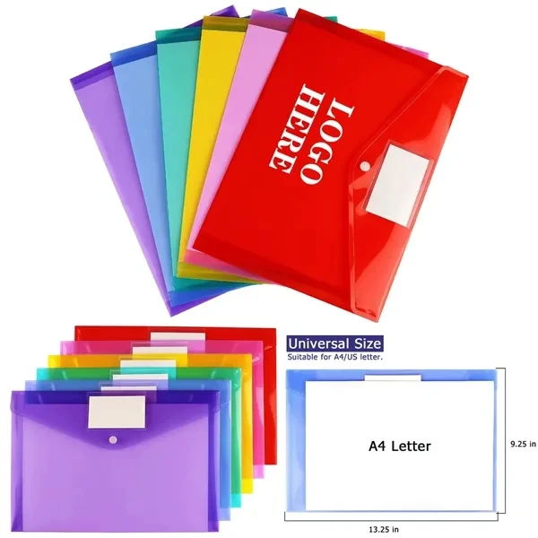 Custom 12.8 Inch A4 Plastic Snap Envelope Organizer — Office Organization Solution 1