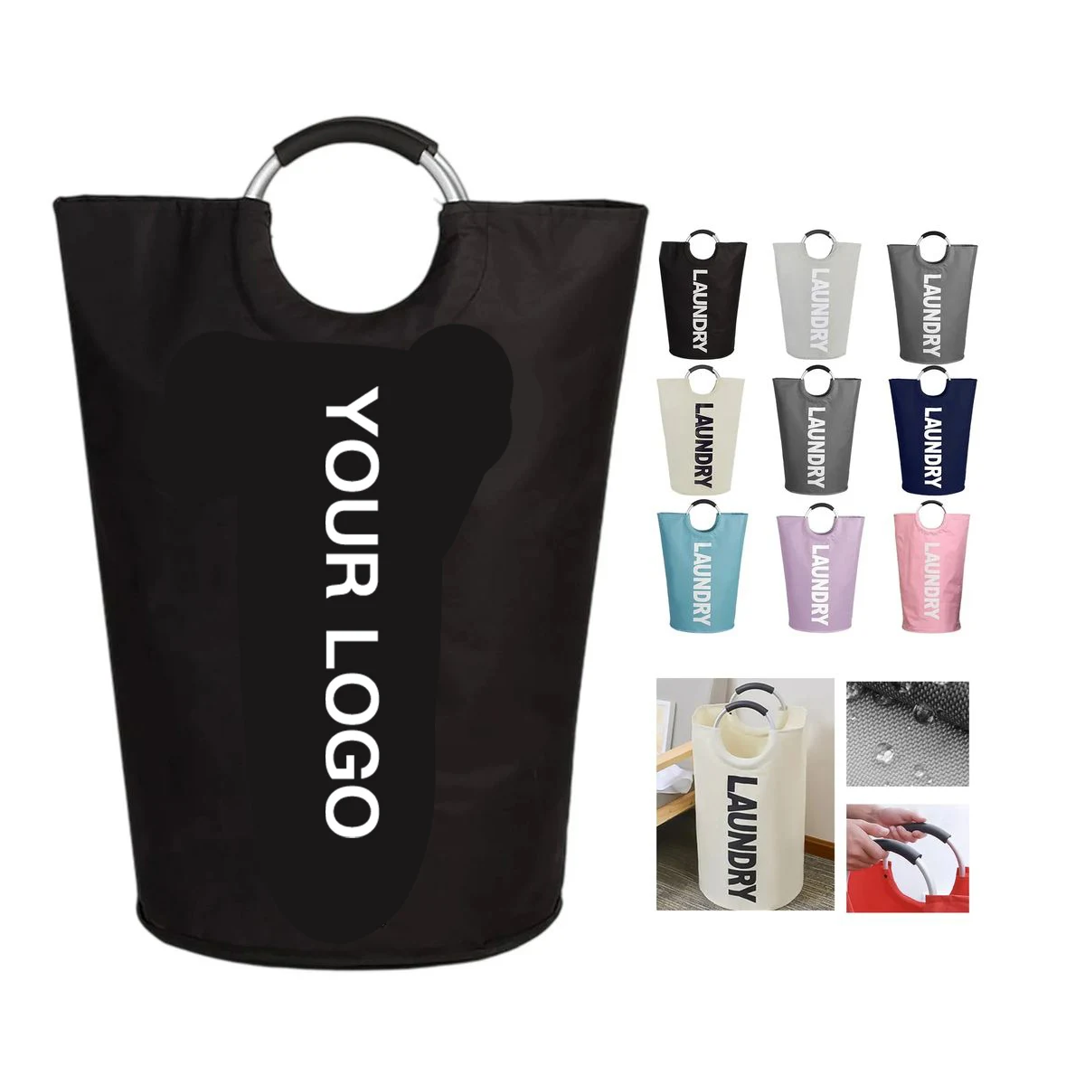Oxford Laundry Basket with EVA Handles for Easy Carry 1