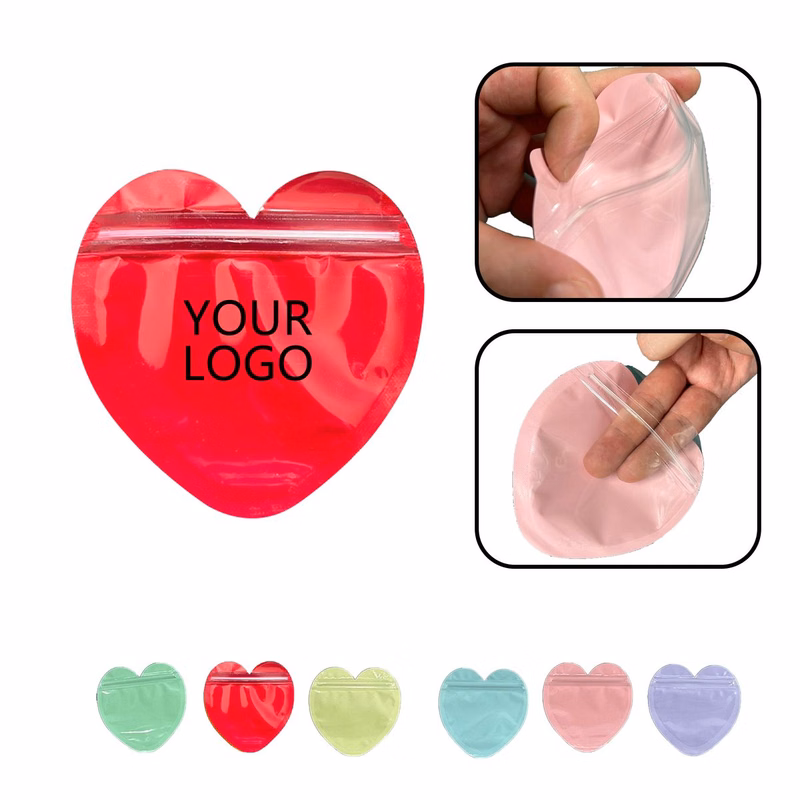MOQ 100 PCS Heart Zipper Bag