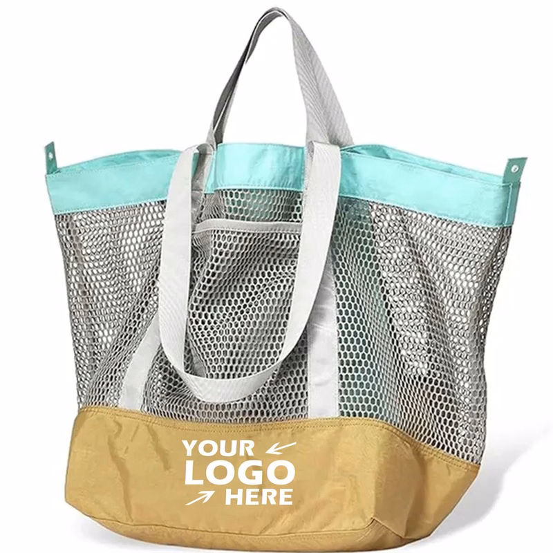 XXL Collapsible Mesh Beach Tote With Solid Bottom