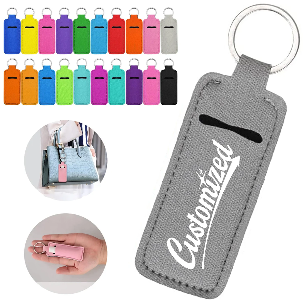 Neoprene Keychain Bottle Holder with Wrist Strap 1