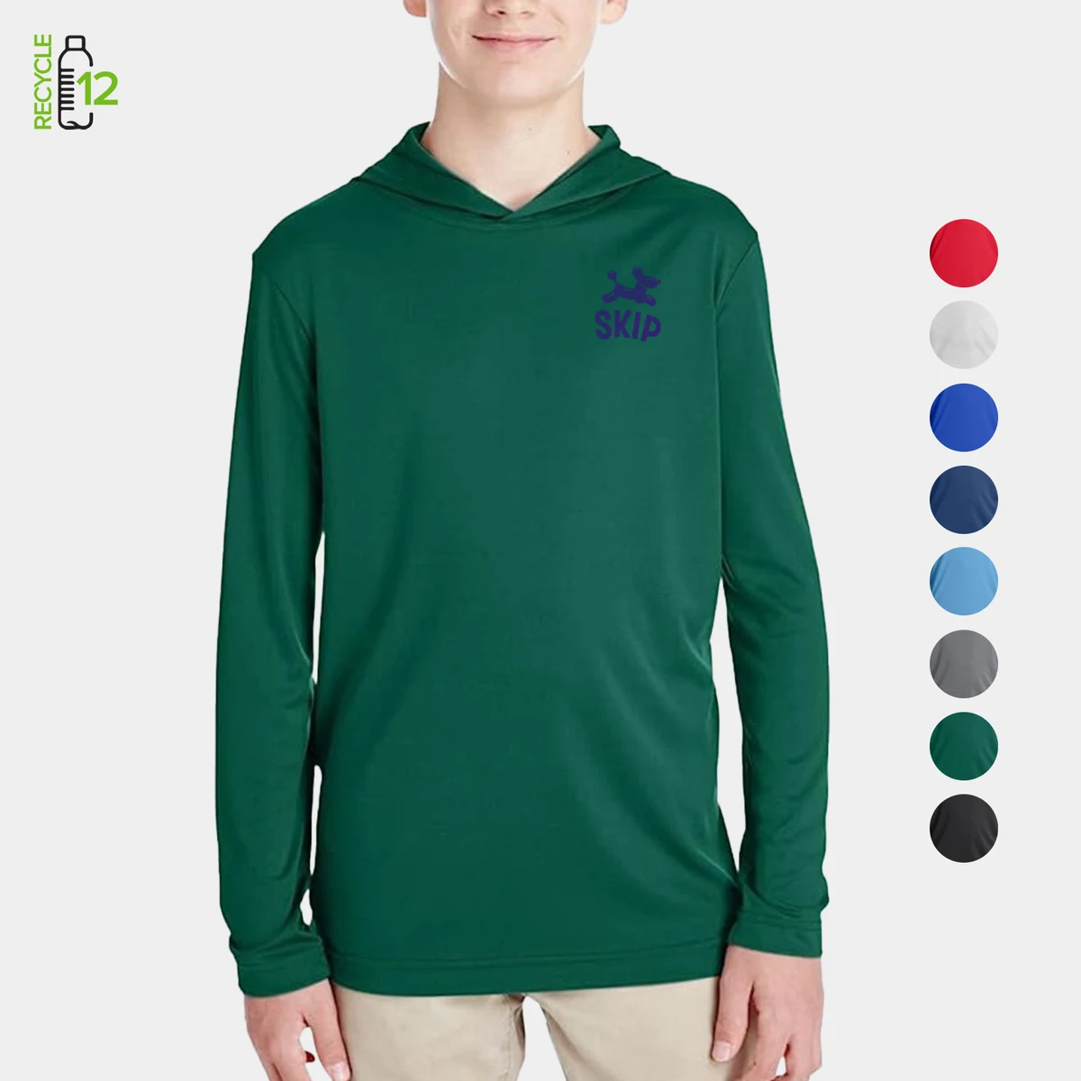 REPREVE® - Youth rPET Performance Hoodie T-Shirt, custom youth shirt with logo imprint 1