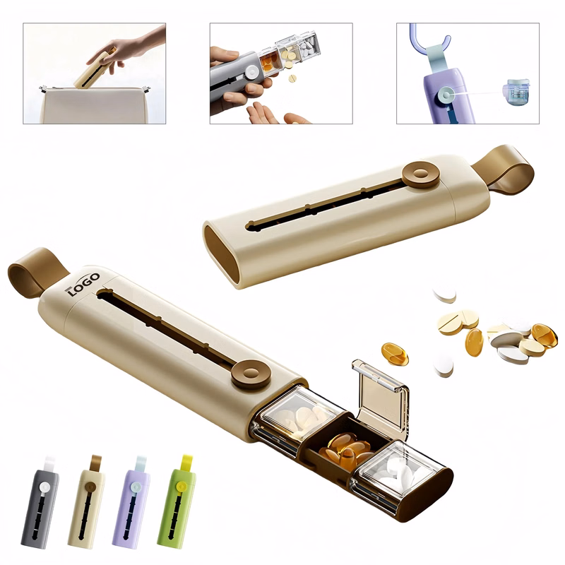 ABS Portable Pill Organizer With Sliding Lid