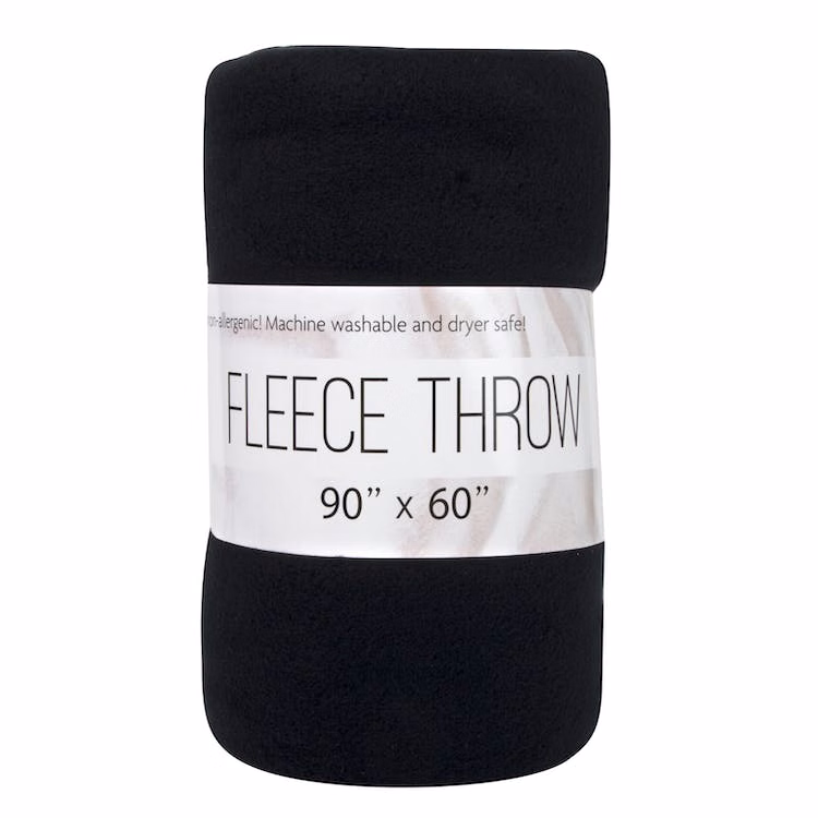 Twin Throw Blankets - Fleece Black 80x60