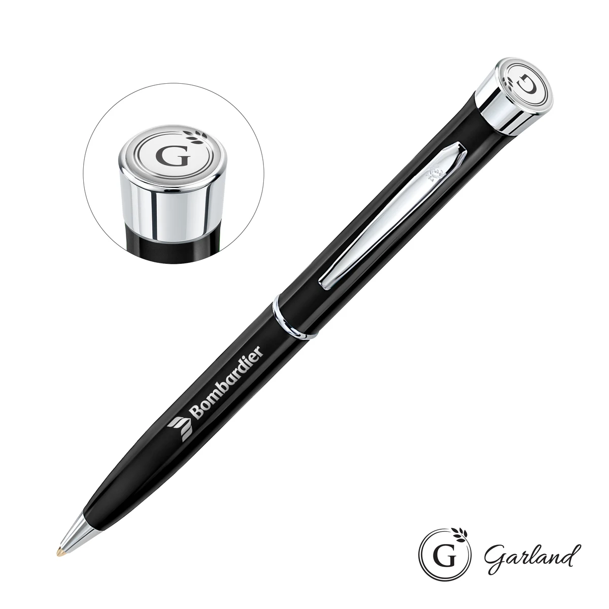 Garland® Patriot Ballpoint Twist Pen - Chrome Accent 1