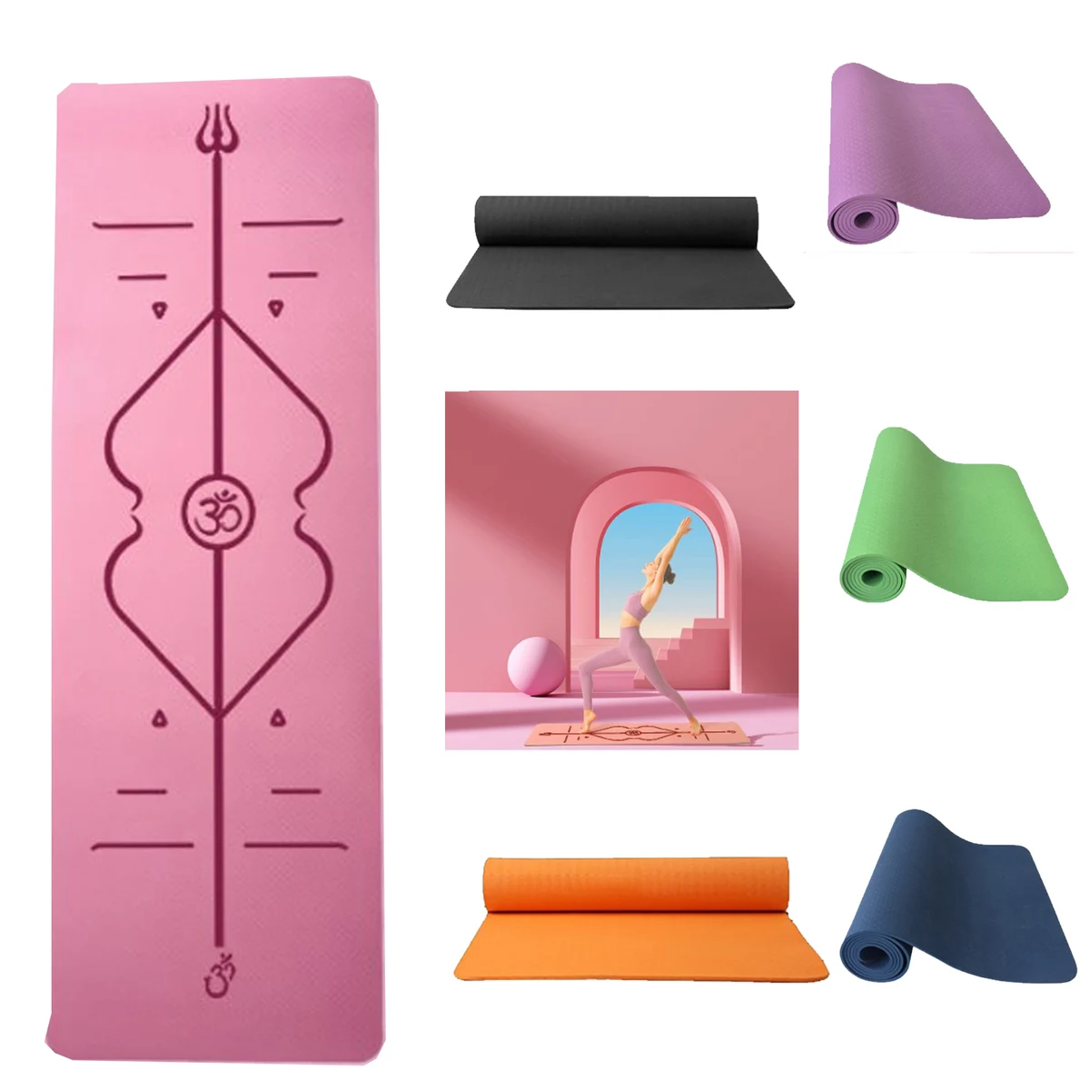 Yoga Mat With Posture Line 1