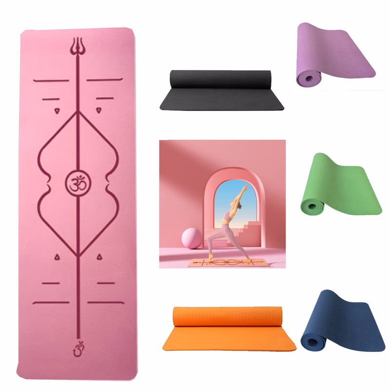 Yoga Mat With Posture Line