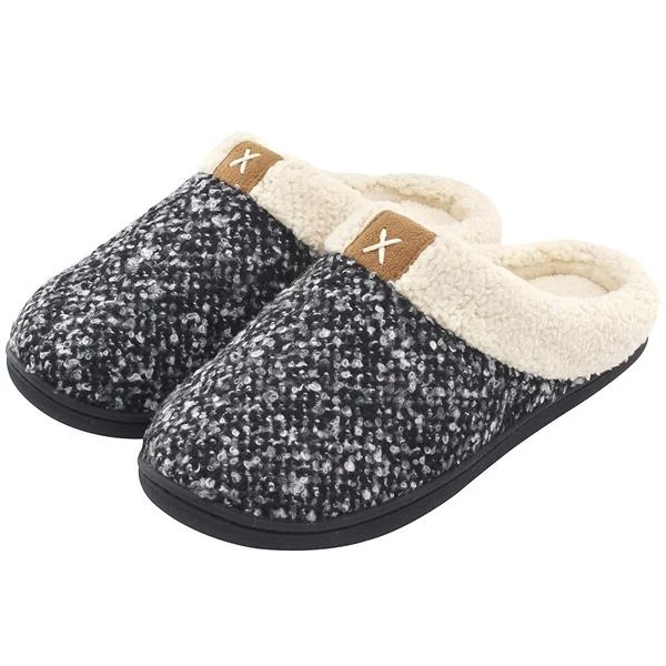 Memory Foam Slippers Fuzzy Wool-Like Plush Fleece Lined 1