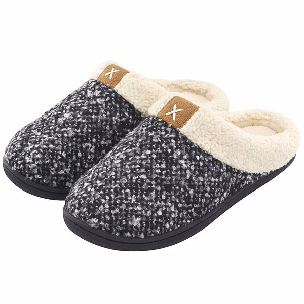 Memory Foam Slippers Fuzzy Wool-Like Plush Fleece Lined