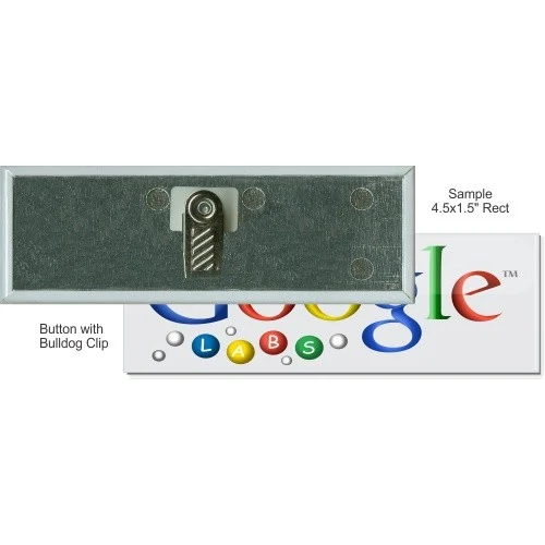 Bulldog Clip 4 1/2 Inch X 1 1/2 Inch Rectangular Button 1