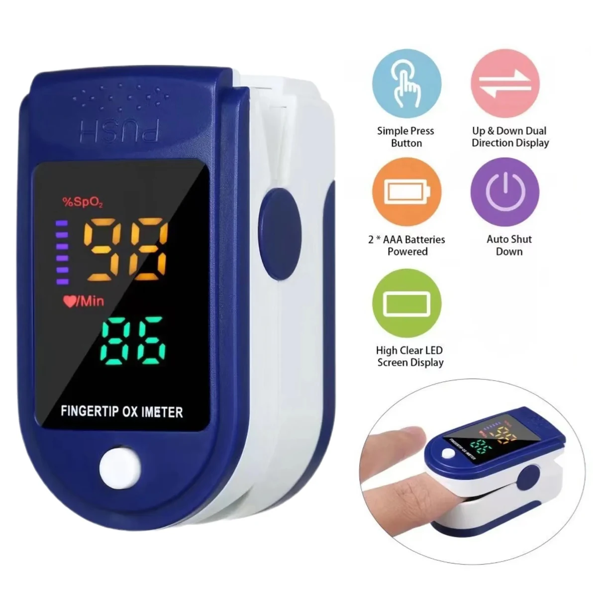Fingertip Pulse Oximeter Blood Oxygen Saturation Monitor 1