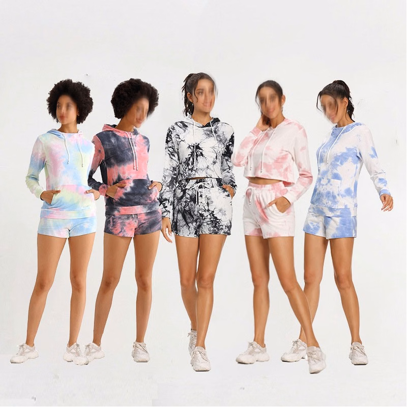 100% Cotton Women'S Two Pieces Shorts Crop Tops