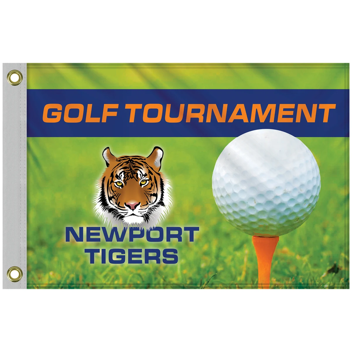 14" x 20" Custom Single Reverse Knitted Polyester Golf Flag with Heading & Grommets - HQ 1