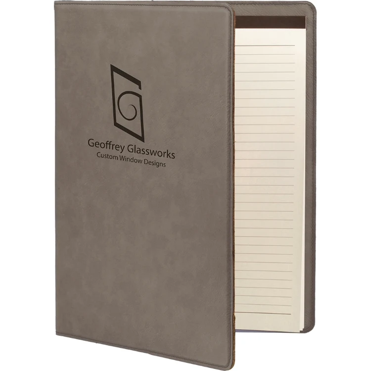 Gray Faux Leather Mini Portfolio 1
