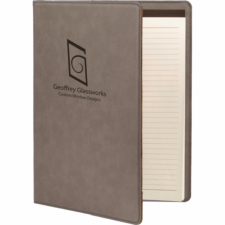 Gray Faux Leather Mini Portfolio