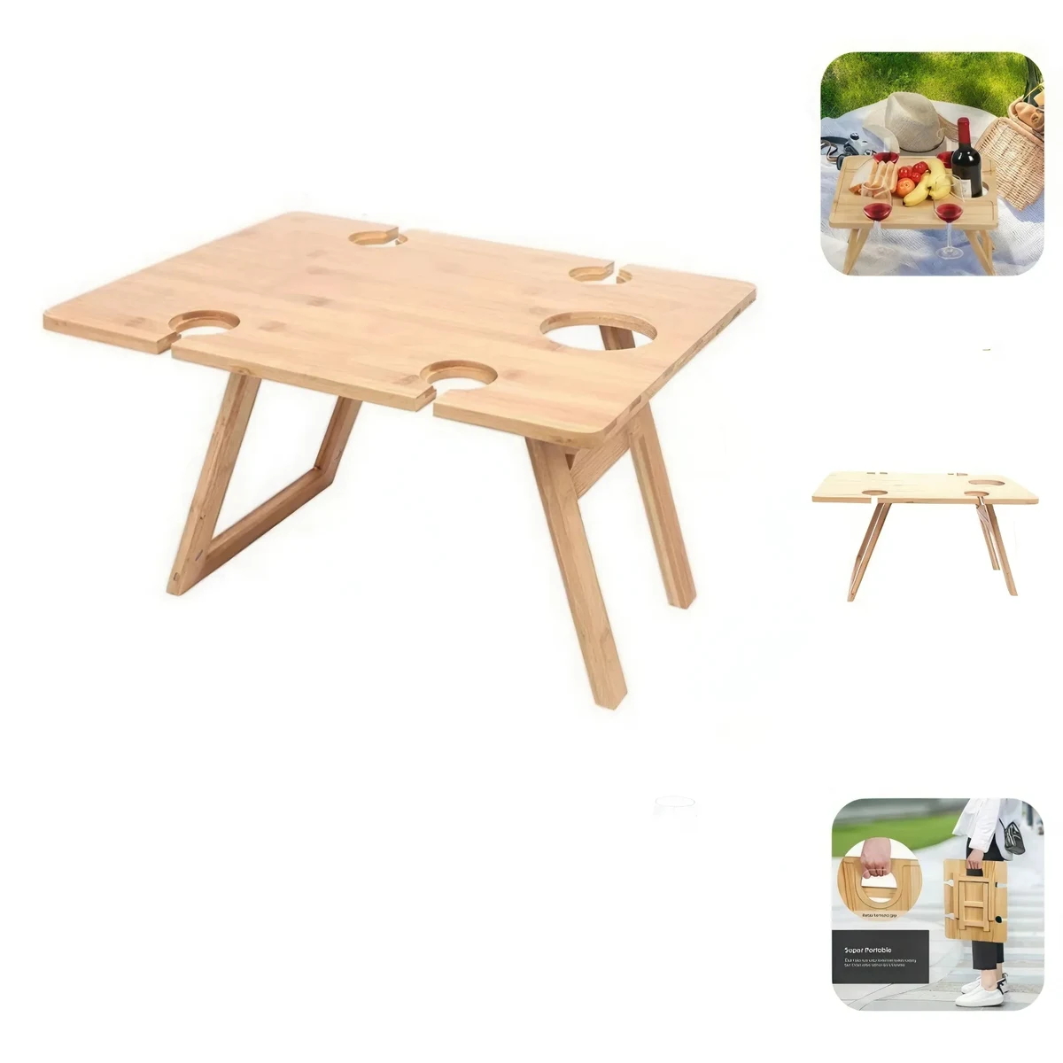 Foldable Wooden Square Picnic Table 1
