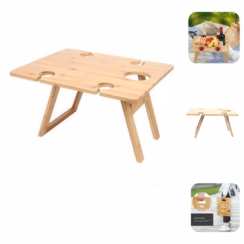 Foldable Wooden Square Picnic Table