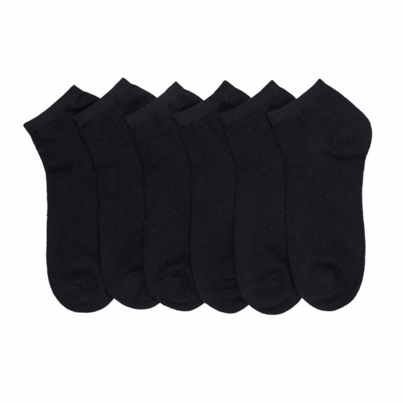 Adult Ankle Socks - Size 9-11 Black Lightweight