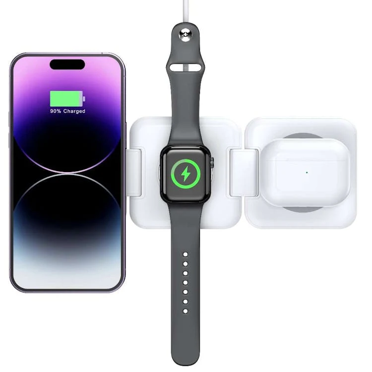 3-in-1 Magnetic Foldable Wireless Chargers - White 1