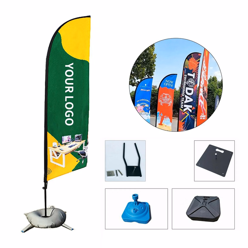 Outdoor 79 Inch Knife Style Flag with Metal Pole Base