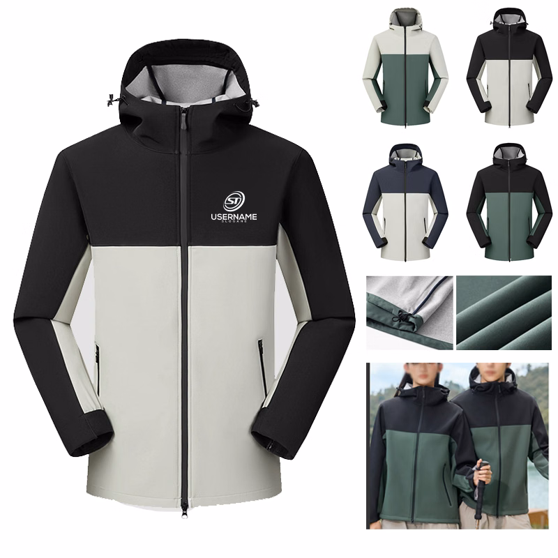 Unisex Outdoor Hiking Casual Woven Softshell Waterproof Windbreaker Jacket