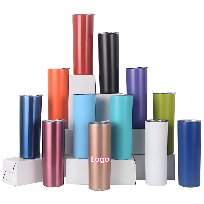 20oz Bulk Straight Stainless Steel Double Wall Vacuum Insulated Skinny Tumbler & Cups Fro Travel