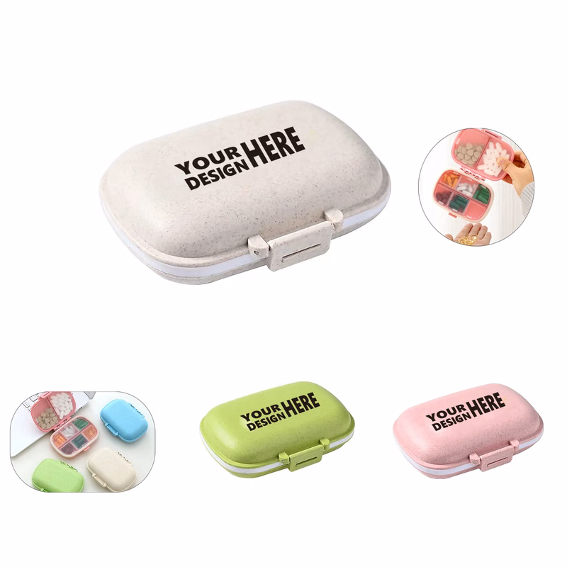 4.4"x3.4"x1.2" 8 Compartments Storage Pill Box