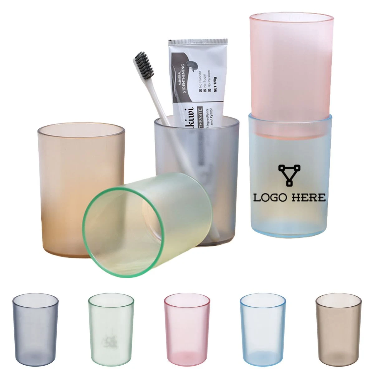 Frosted Transparent Mouthwash Cup 1