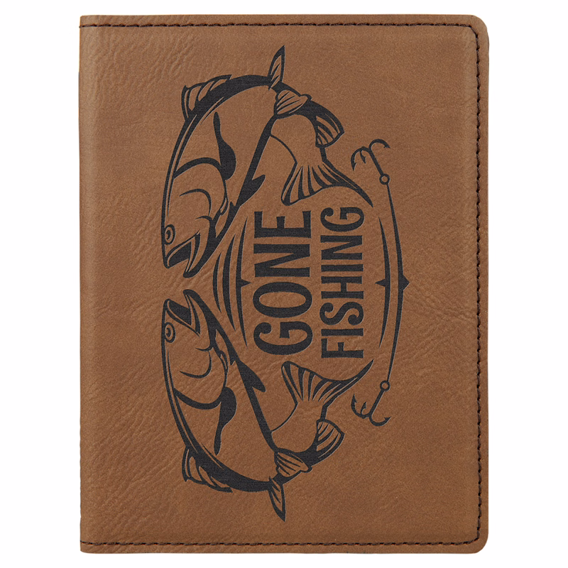 4 1/4" x 5 1/2" Dark Brown Leatherette Passport Holder