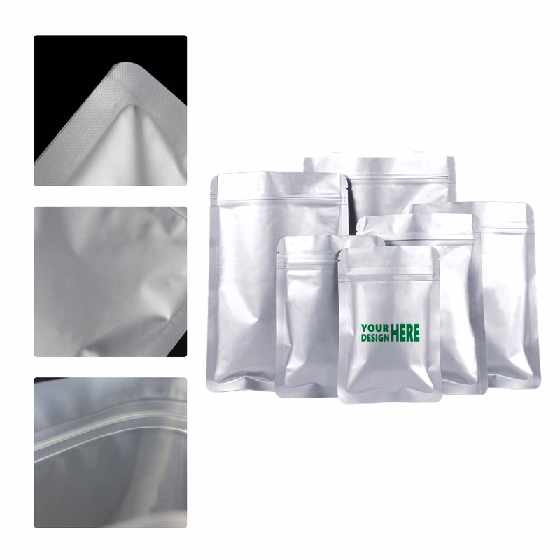 MOQ 50 Aluminum Foil Flat Bottom Sealing Bag for Food Packaging