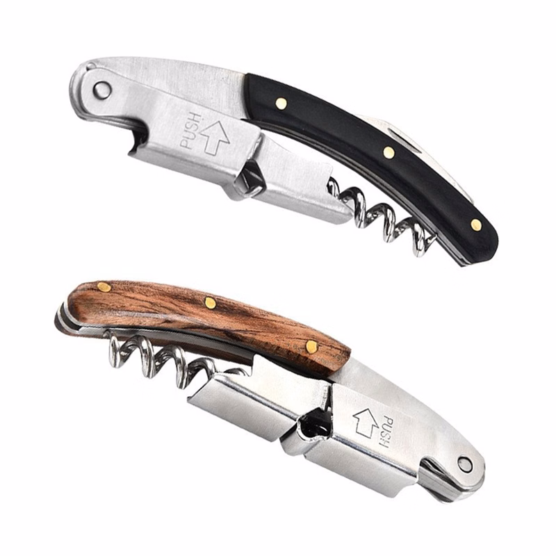 3-in-1 Corkscrew and Bottle Opener with Serrated Knife