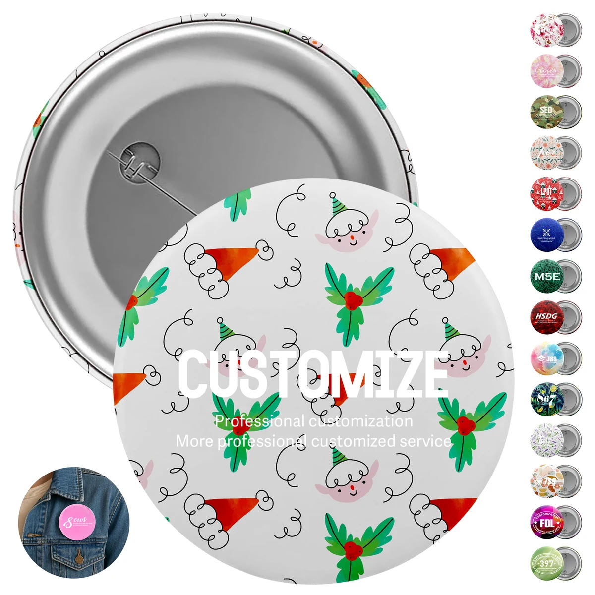 Custom Round Button With Pin 1