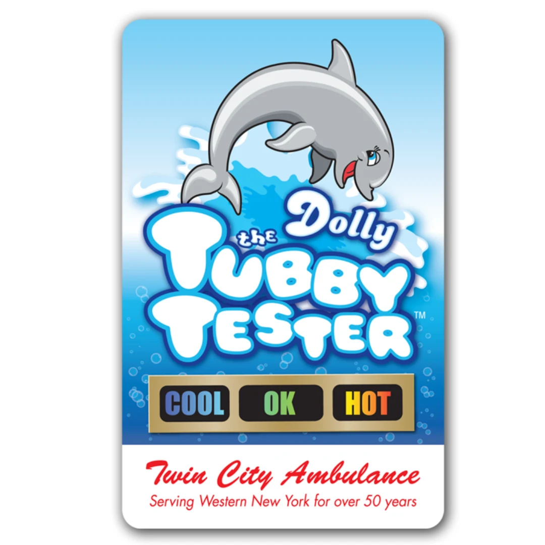 Tub Tester Dolly Card with Temperature Strip, Stock 1