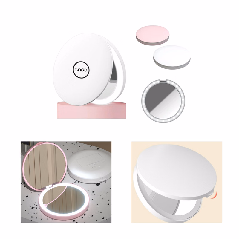 Versatile LED Rechargeable Travel Compact Makeup Mirror