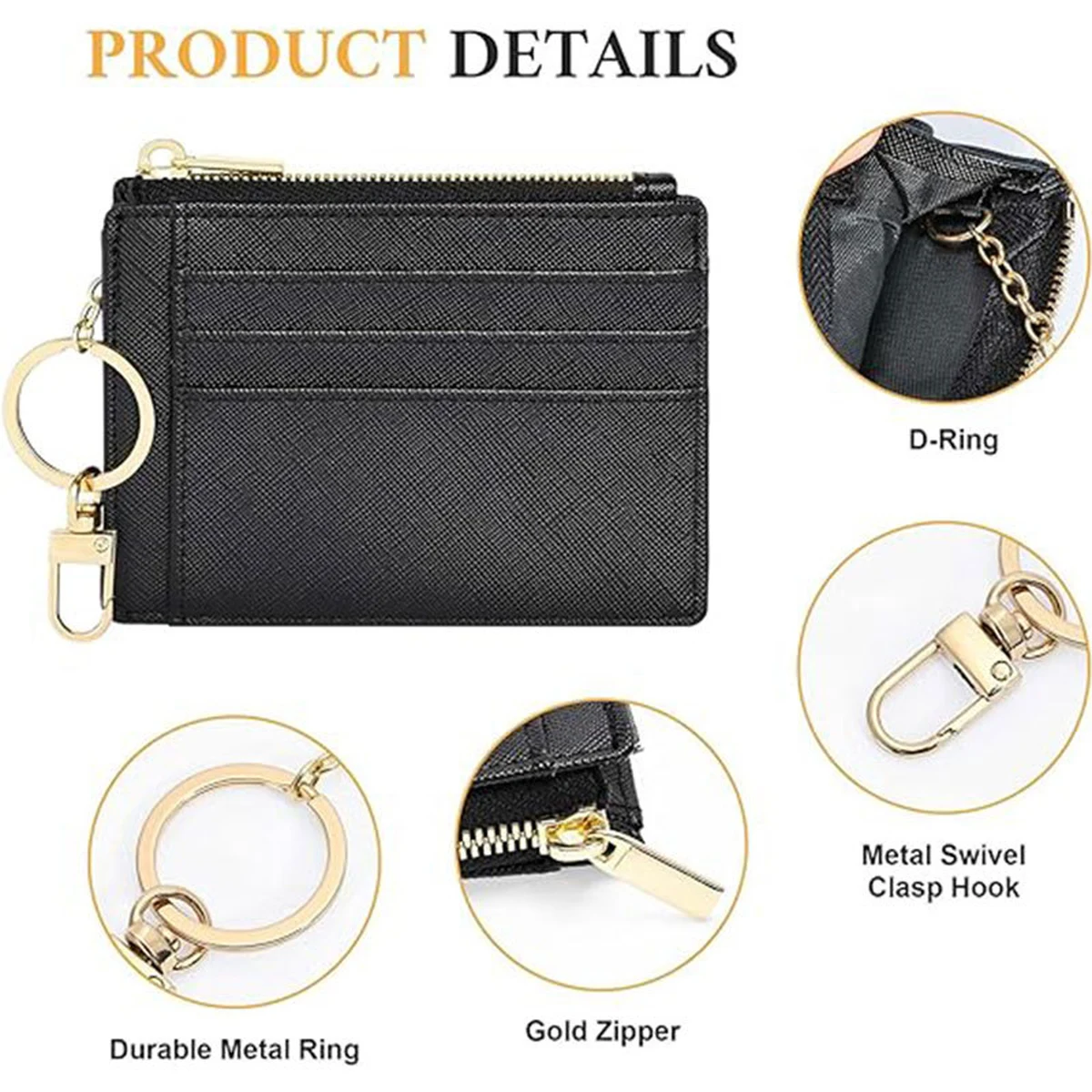Women's Credit Card Holder Wallet with Keychain 1