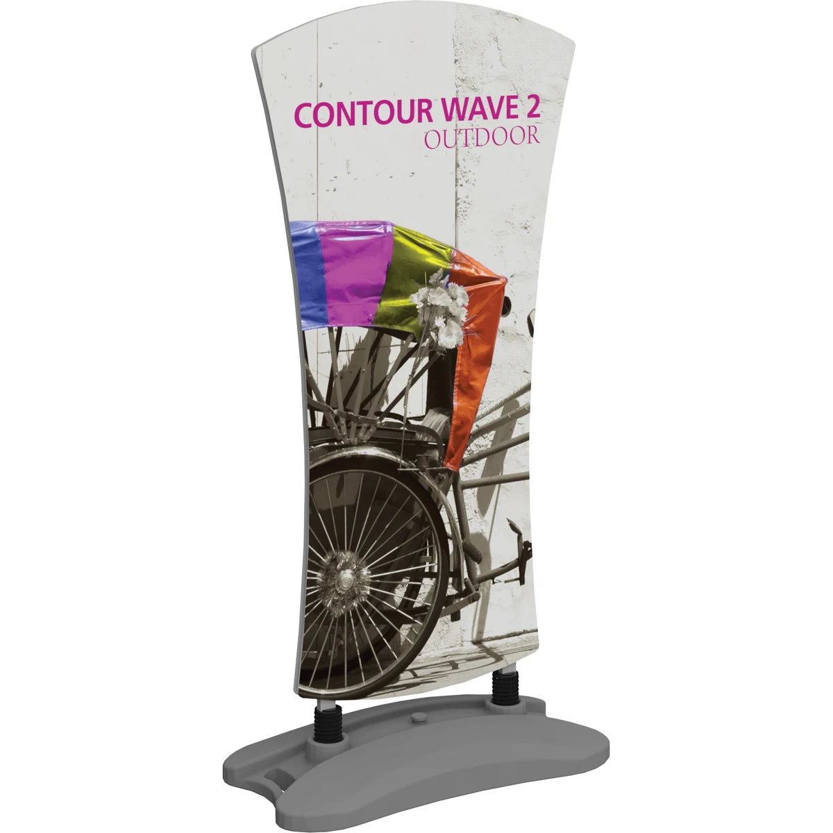 Contour Double-Sided Outdoor Sign Wave 2 w/Fillable Base 1