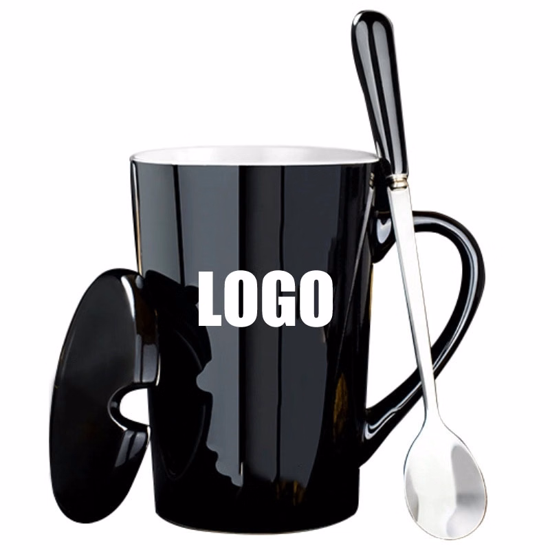 Custom 12 Constellation Ceramic Coffee Mug with lid spoon