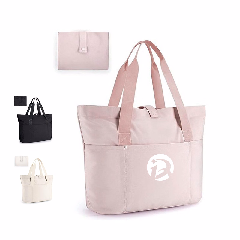Foldable Tote Bag with Front Pocket and Carry Handles