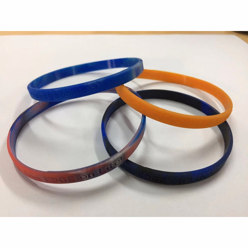 1/4" Swirl Debossed Silicone Wristbands - Thin Bands