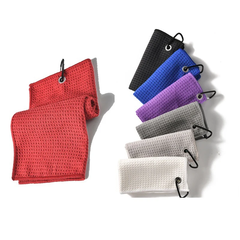 Embroidered Microfiber Golf Towel W/ Carabiner(15 3/4" x 19 11/16") 1