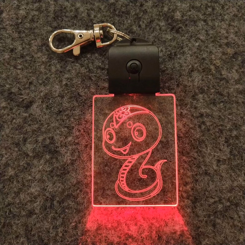 Acrylic Multicolor LED Night Light Lamp Gift Keychain