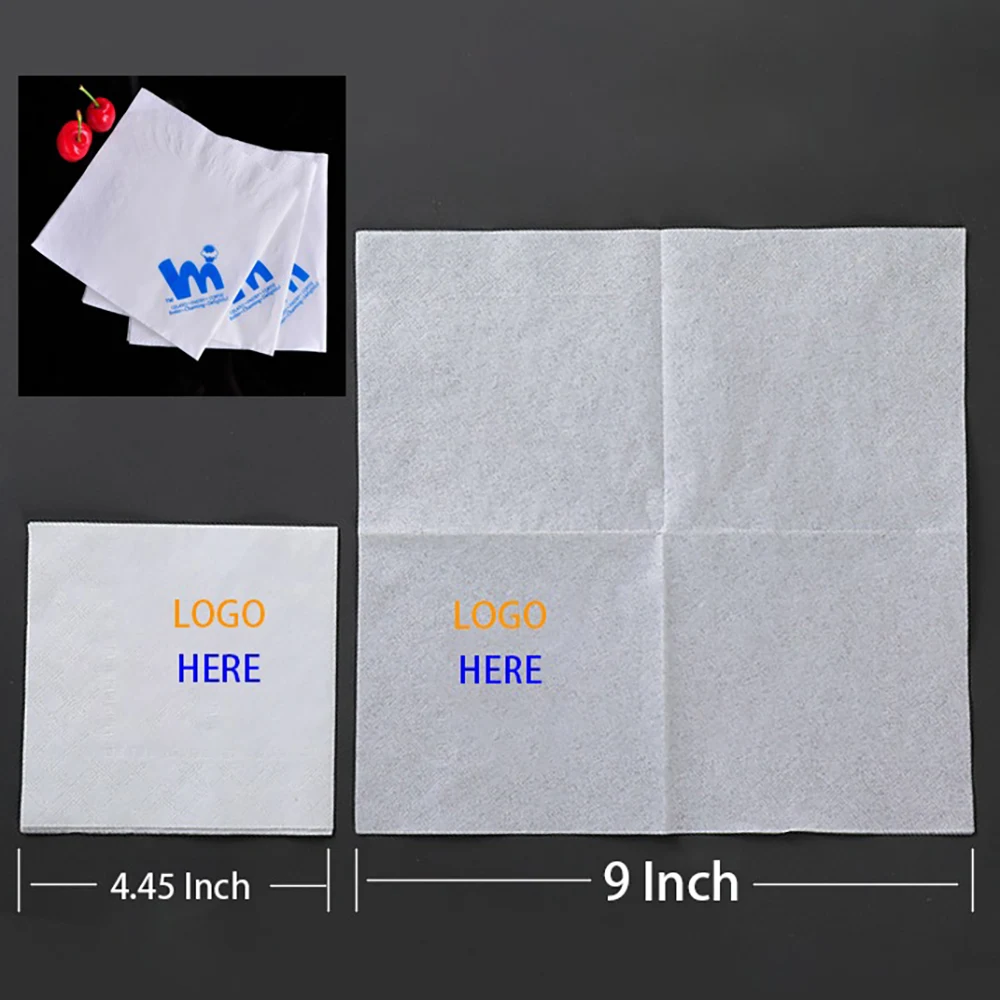 2 layers 9" x 9" Facial-grade White Napkins 1