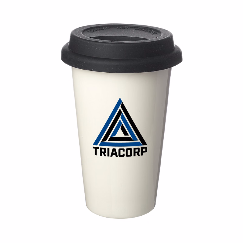 11 oz. Double Wall Ceramic Tumbler (2 Color Imprint)